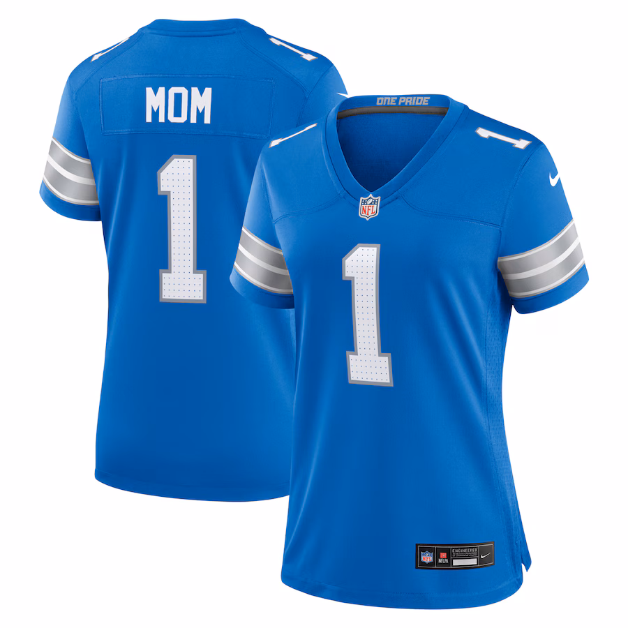 Men's Detroit Lions Number 1 Mom Nike Blue Game Jersey - Jersey