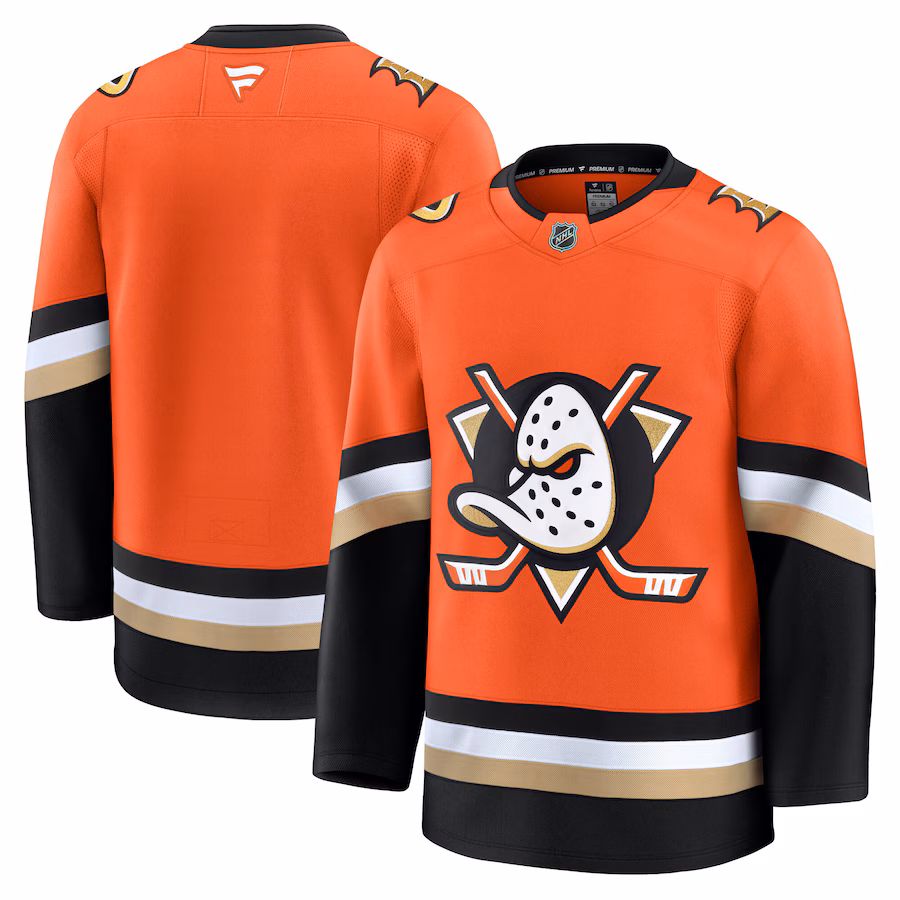 Men's Anaheim Ducks Fanatics Orange Home Premium Jersey - Jersey