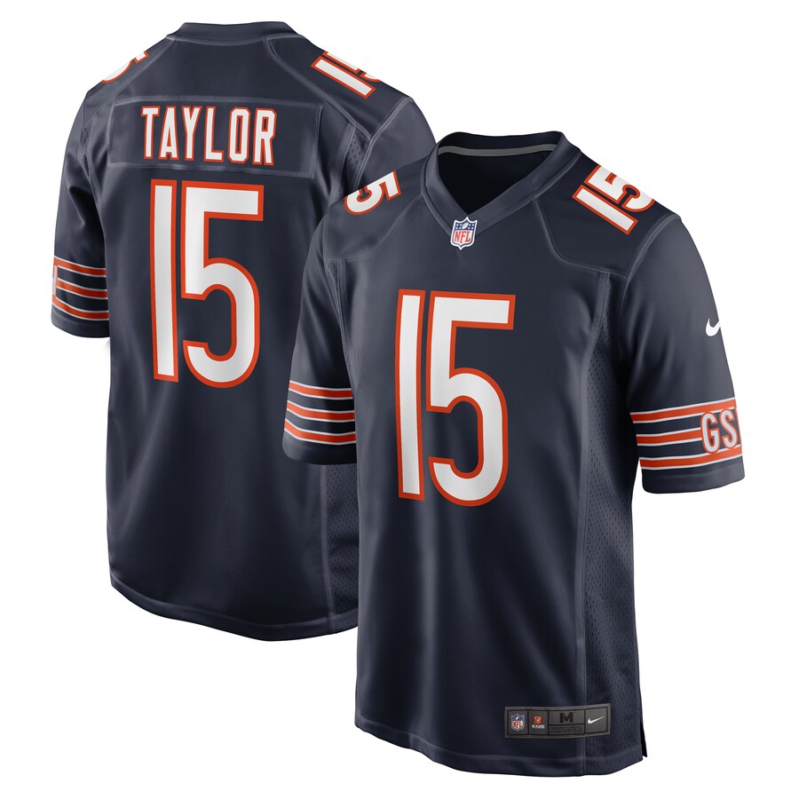 Men's Chicago Bears Trent Taylor Nike  Navy Team Game Jersey - Jersey