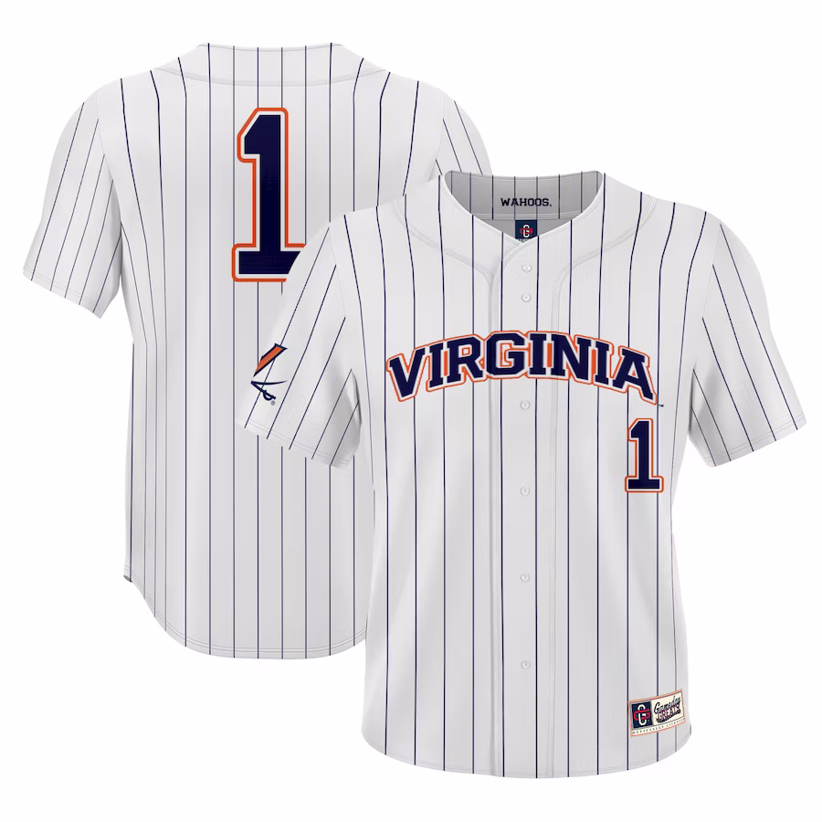 #1 Virginia Cavaliers GameDay Greats Youth Lightweight Baseball Jersey - White - Jersey