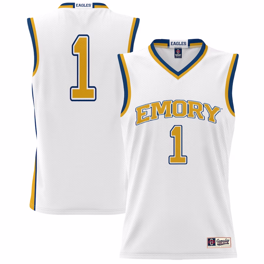 #1 Emory Eagles GameDay Greats Youth Lightweight Basketball Jersey - White - Jersey