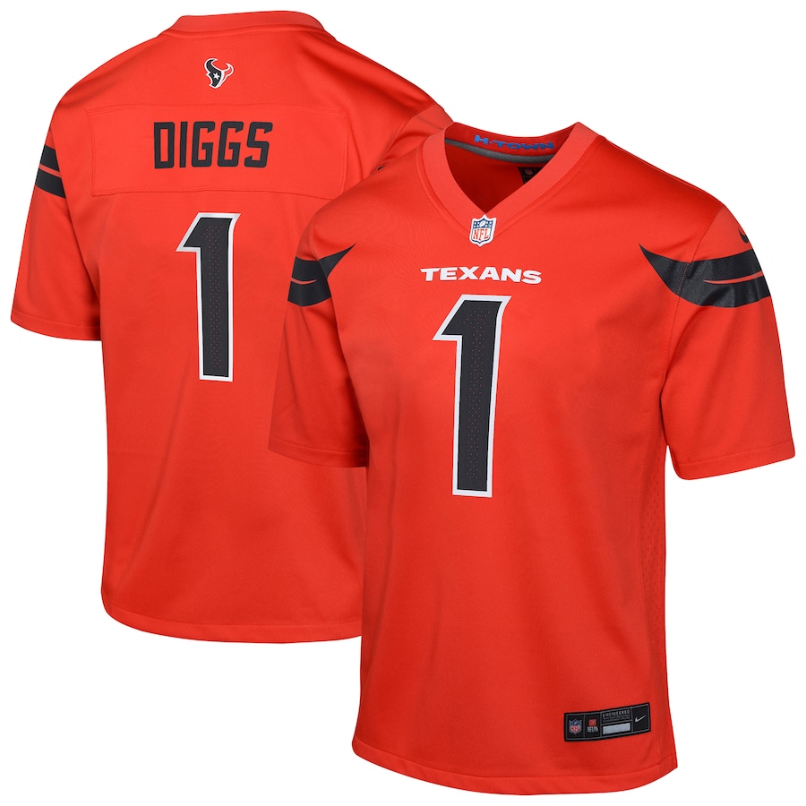 Youth Houston Texans Stefon Diggs Nike Red Alternate Player Game Jersey - Jersey