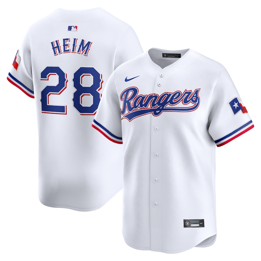Men's Texas Rangers Jonah Heim Nike White Home Limited Player Jersey - Jersey