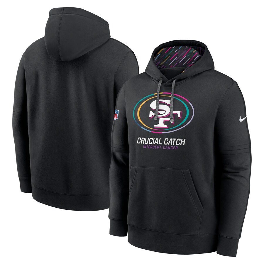 Men's San Francisco 49ers Nike Black 2024 NFL Crucial Catch Club Pullover Hoodie - Jersey