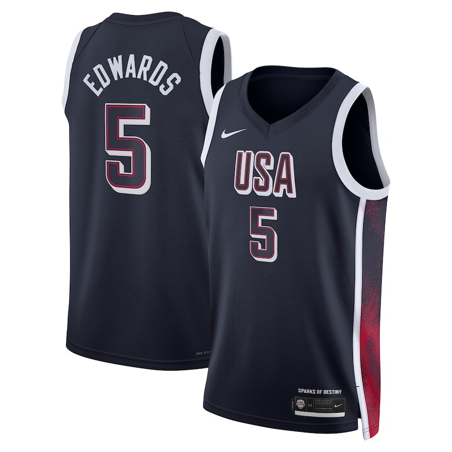 Unisex Men's USA Basketball Anthony Edwards Nike Navy 2024 Swingman Player Jersey - Jersey