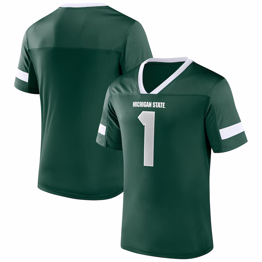 #1 Michigan State Spartans Fanatics Branded Kickoff Winner Replica Jersey - Green - Jersey