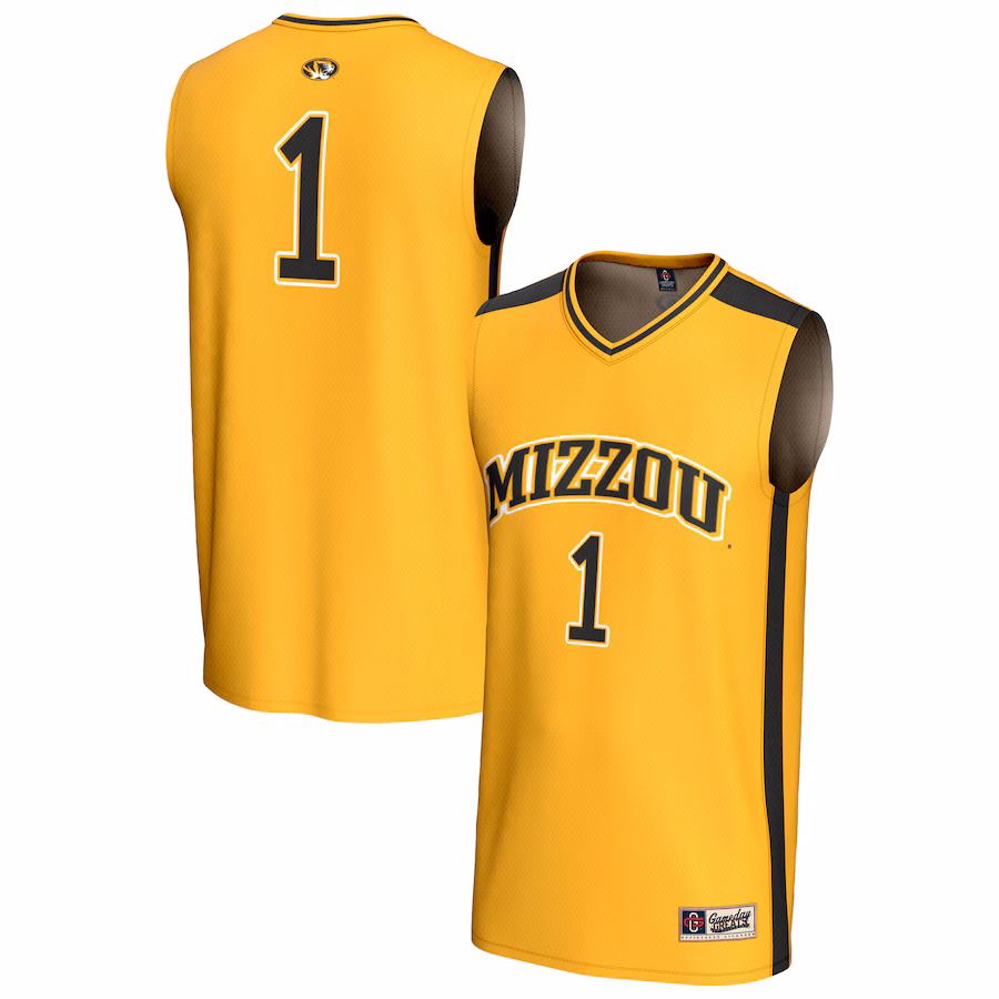 Unisex GameDay Greats #1 Gold Missouri Tigers Lightweight Collegiate Basketball Fashion Jersey - Jersey