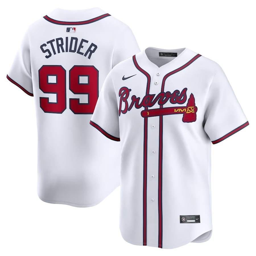 Men's Atlanta Braves Spencer Strider Nike White Home Limited Player Jersey - Jersey