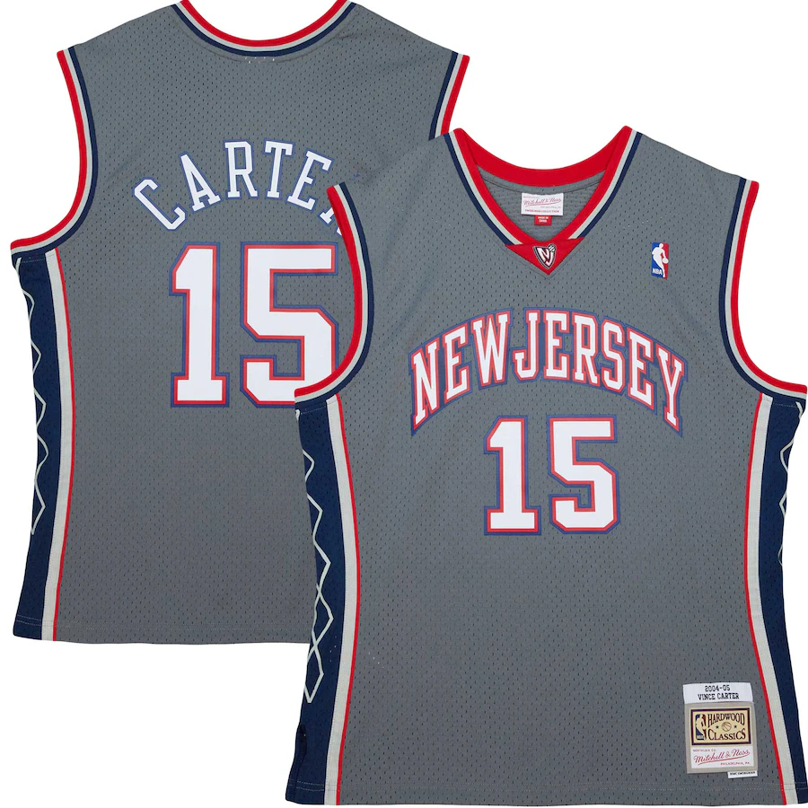 Men's New Jersey Nets Vince Carter Mitchell & Ness Gray 2001/02 Hardwood Classics Swingman Jersey - Jersey