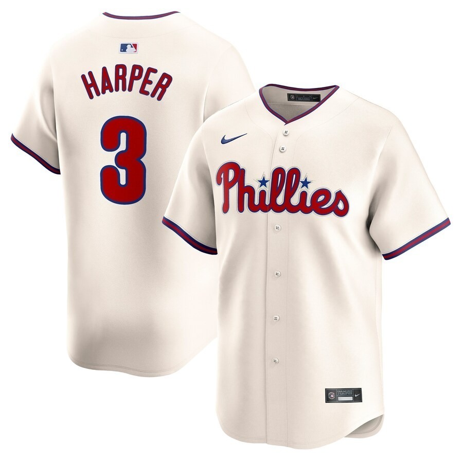 Men's Philadelphia Phillies Bryce Harper Nike Cream 3rd Alternate Limited Player Jersey - Jersey