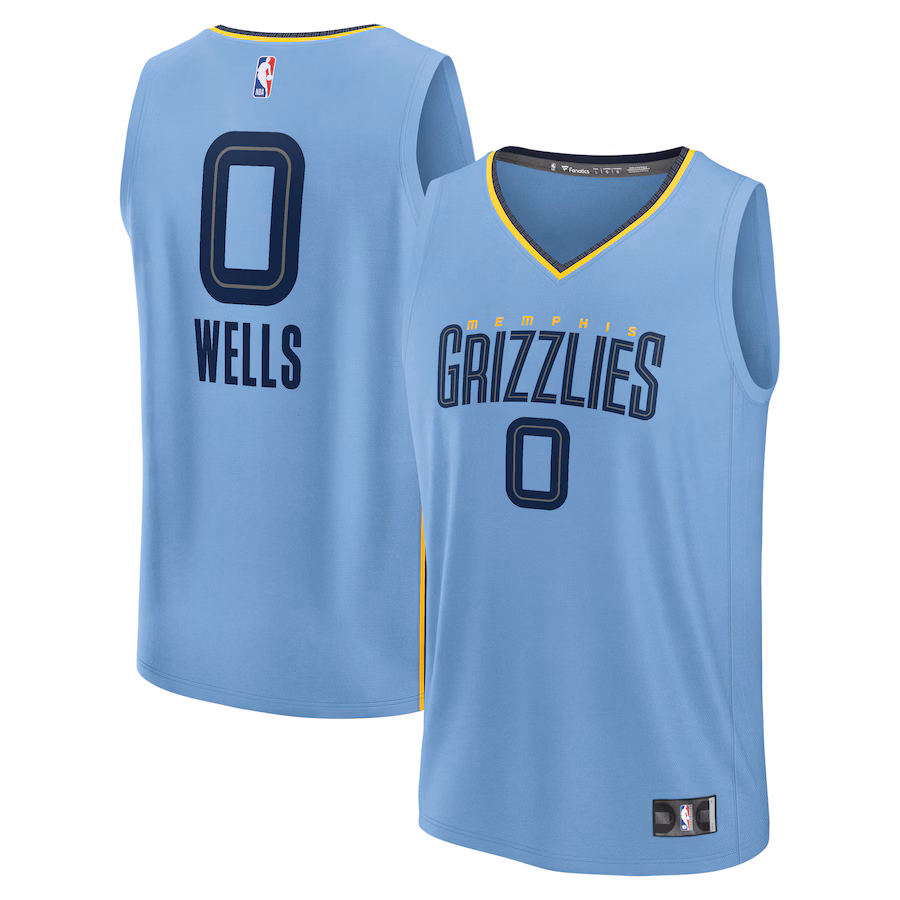 Men's Memphis Grizzlies Jaylen Wells Fanatics Light Blue Fast Break Replica Player Jersey - Statement Edition - Jersey