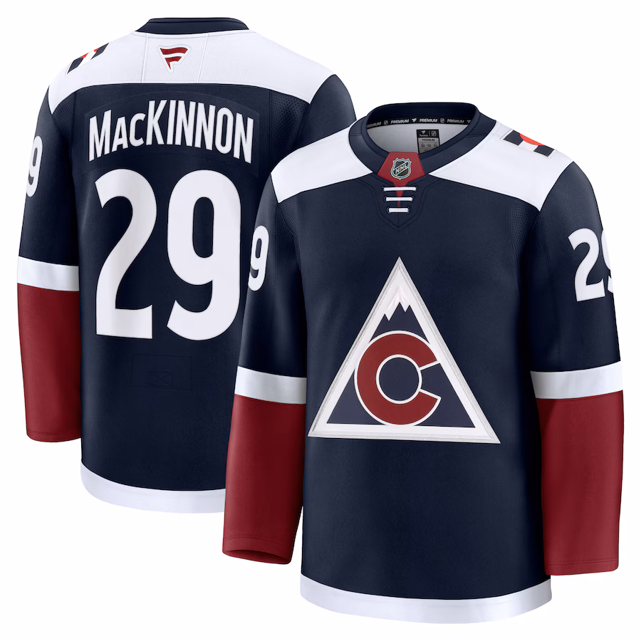 Men's Colorado Avalanche Nathan MacKinnon Fanatics Navy Alternate Premium Jersey - Jersey