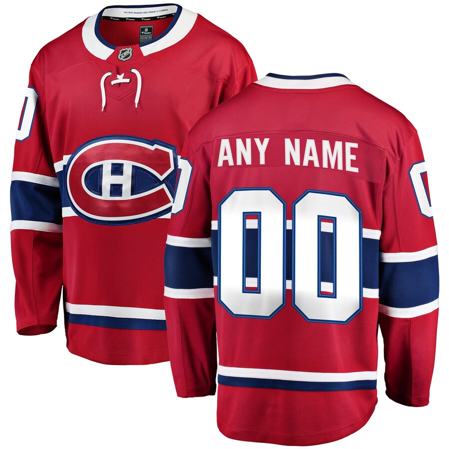 Men's Montreal Canadiens Fanatics Branded Red Home Breakaway Custom Jersey - Jersey