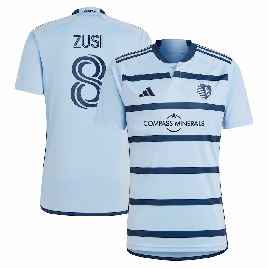 Men's Sporting Kansas City Graham Zusi adidas Light Blue 2023 Hoops 4.0 Replica Player Jersey - Jersey