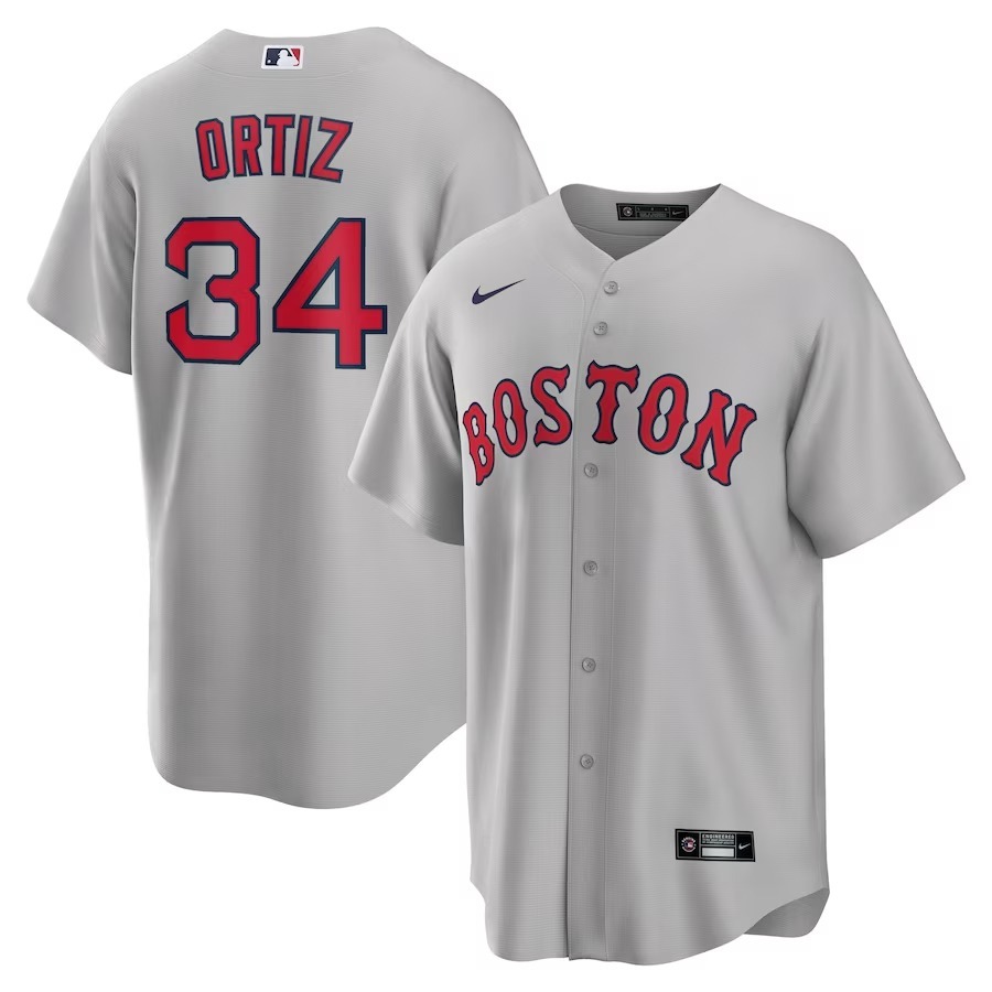 Men's Boston Red Sox David Ortiz Nike Gray Road Replica Player Jersey - Jersey