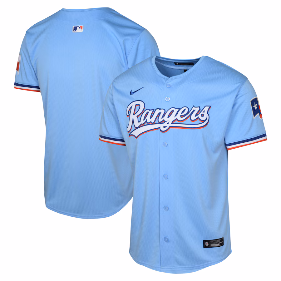 Youth Texas Rangers NikeLight  Blue Alternate Limited Jersey - Jersey
