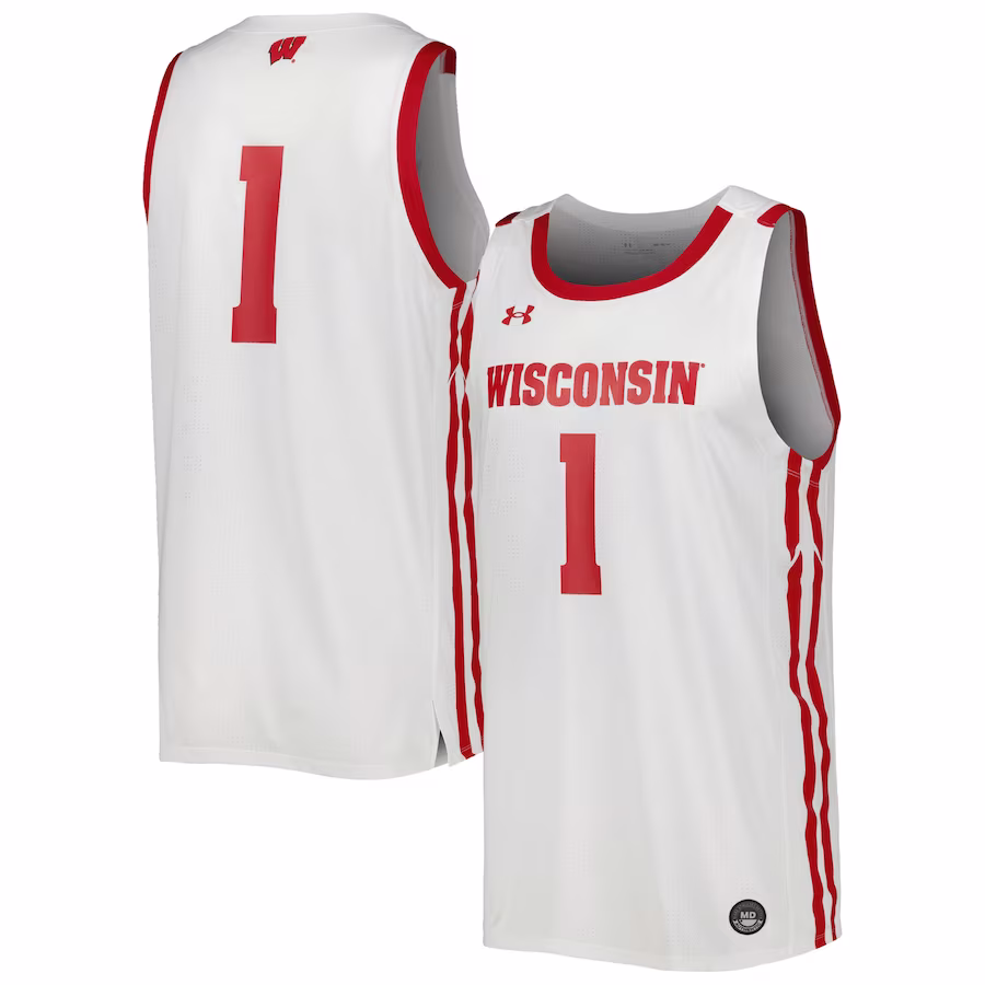 Wisconsin Badgers Under Armour Replica Basketball Jersey - White - Jersey