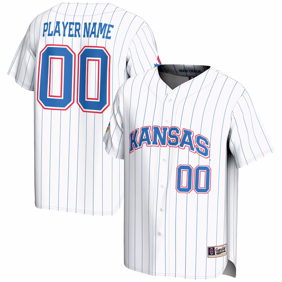 Kansas Jayhawks GameDay Greats Youth NIL Pick-A-Player Lightweight Baseball Jersey - White - Jersey