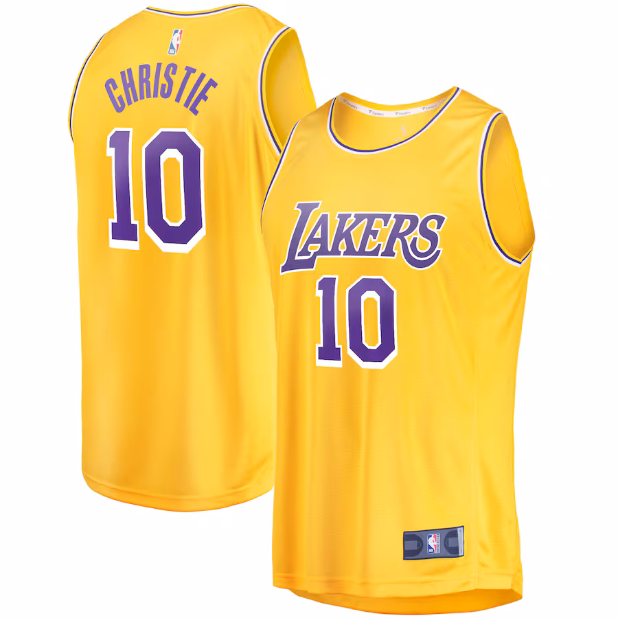 Men's Los Angeles Lakers Max Christie Fanatics Gold Fast Break Replica Jersey - Icon Edition - Jersey