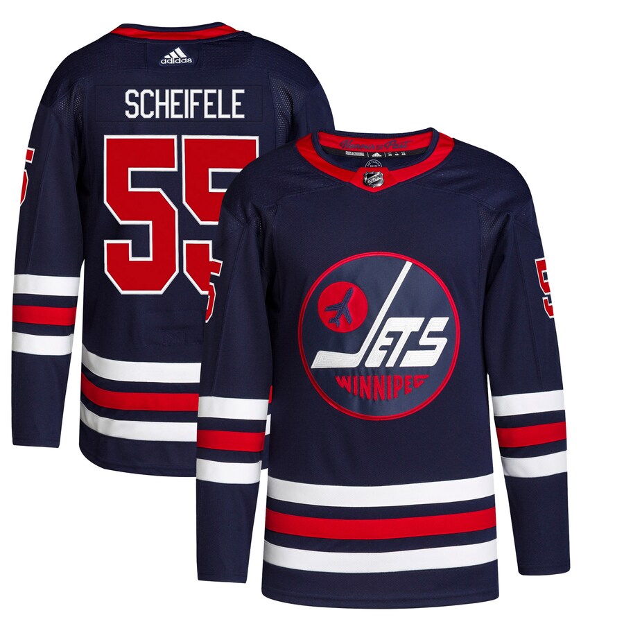 Men's Winnipeg Jets Mark Scheifele adidas Navy Alternate Primegreen Authentic Pro Player Jersey - Jersey