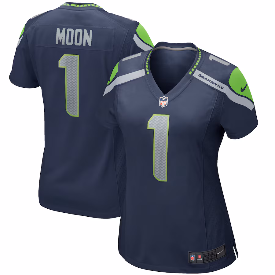 Women's Seattle Seahawks Warren Moon Nike College Navy Game Retired Player Jersey - Jersey