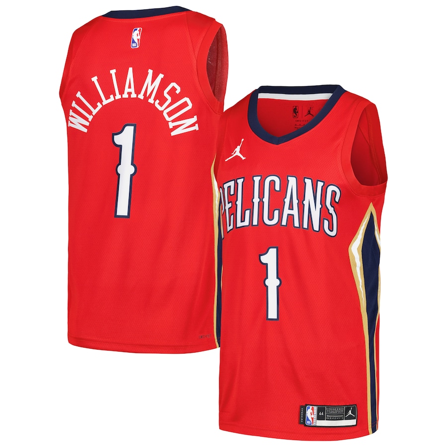 Men's New Orleans Pelicans Zion Williamson Jordan Brand Red Swingman Player Jersey - Statement Edition - Jersey
