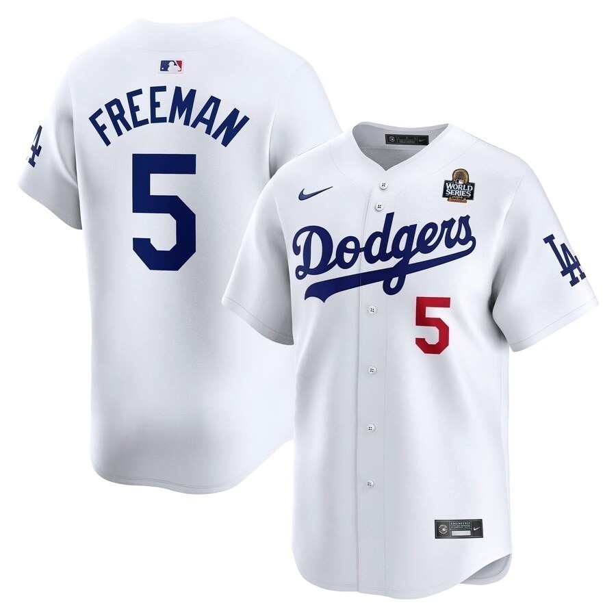 Men's Los Angeles Dodgers Freddie Freeman Nike White 2024 World Series Home Limited Player Jersey - Jersey