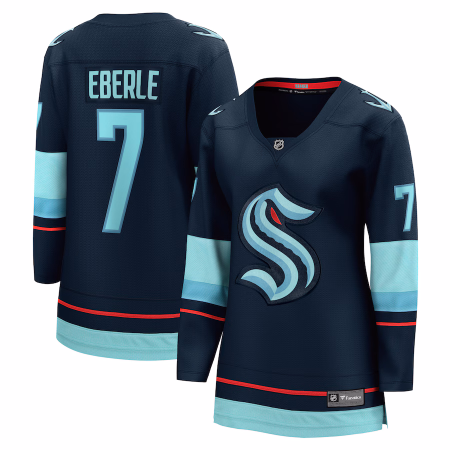 Women's Seattle Kraken Jordan Eberle Fanatics Navy Home Breakaway Player Jersey - Jersey