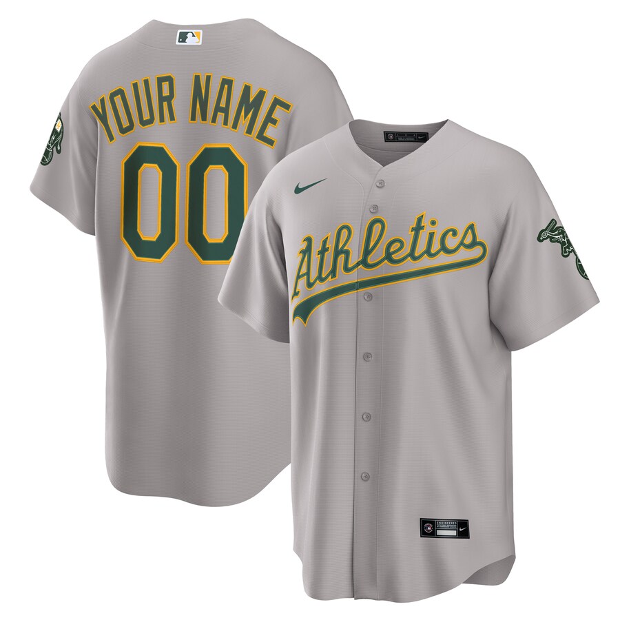 Men's Athletics Nike Gray Road Custom Replica Jersey - Jersey