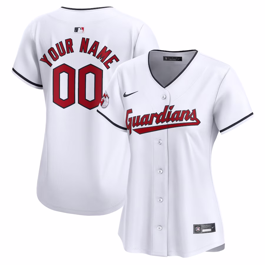 Women's Cleveland Guardians Nike White Home Limited Custom Jersey - Jersey