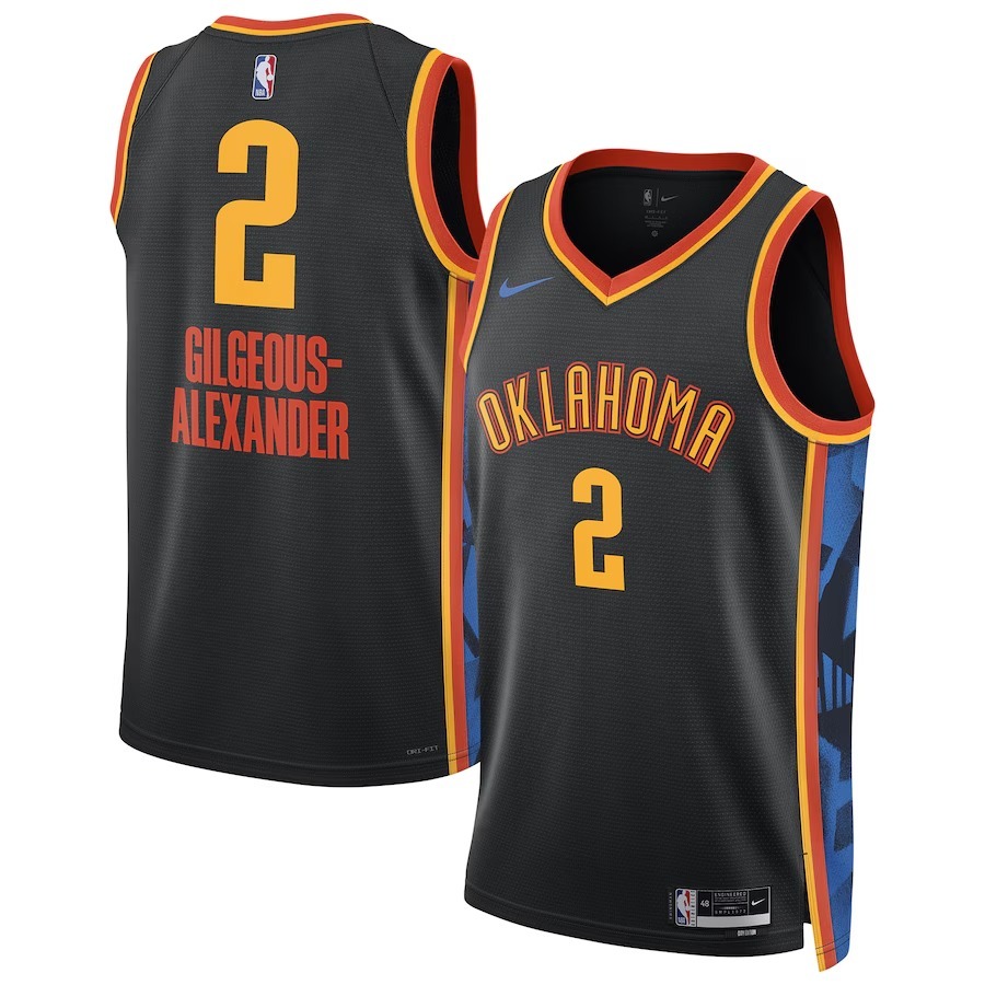 Unisex Oklahoma City Thunder Shai Gilgeous-Alexander Nike Black 2024/25 Swingman Player Jersey - City Edition - Jersey