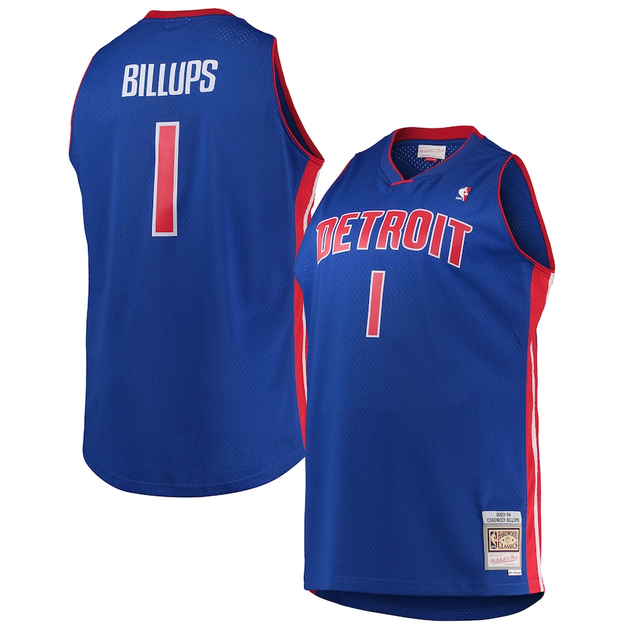 Men's Detroit Pistons Chauncey Billups Mitchell & Ness Blue 2003/04 Big & Tall Hardwood Classics Swingman Jersey - Jersey