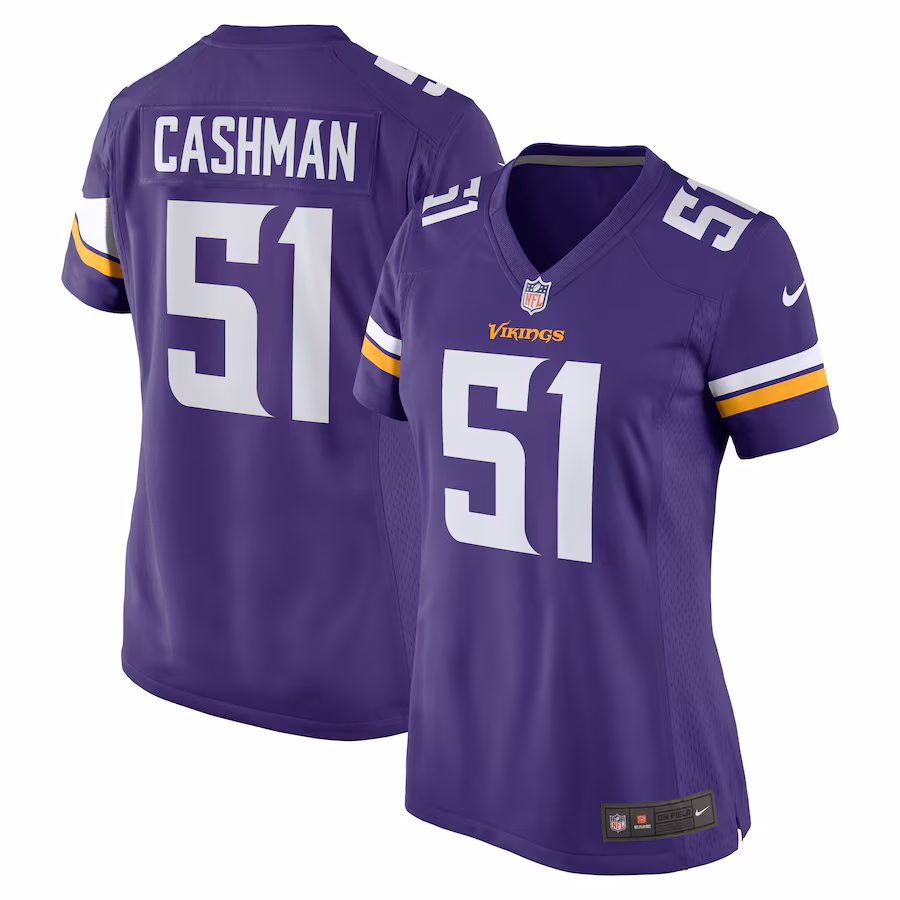 Women's Minnesota Vikings Blake Cashman Nike  Purple Team Game Jersey - Jersey