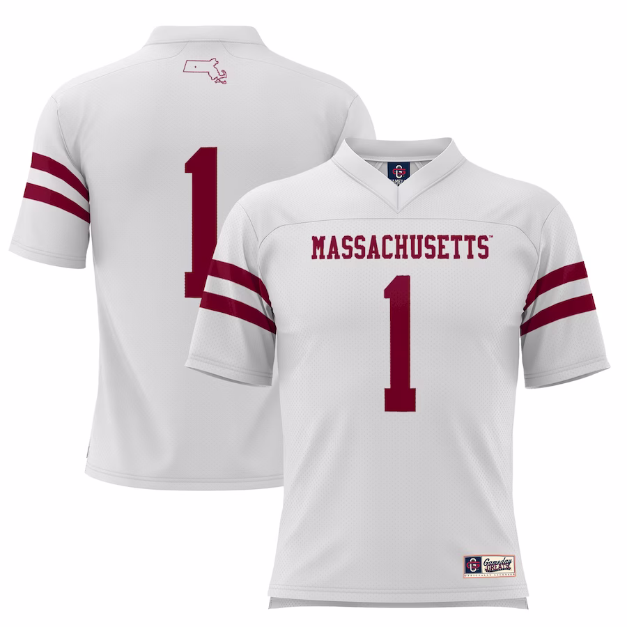 #1 UMass Minutemen GameDay Greats Football Jersey - White - Jersey