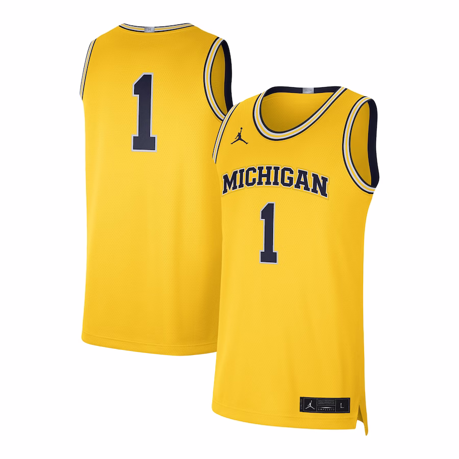 #1 Michigan Wolverines Jordan Brand Limited Authentic Jersey - Maize - Jersey