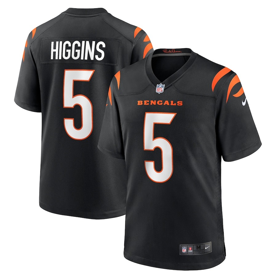 Men's Cincinnati Bengals Tee Higgins Nike Black Game Player Jersey - Jersey