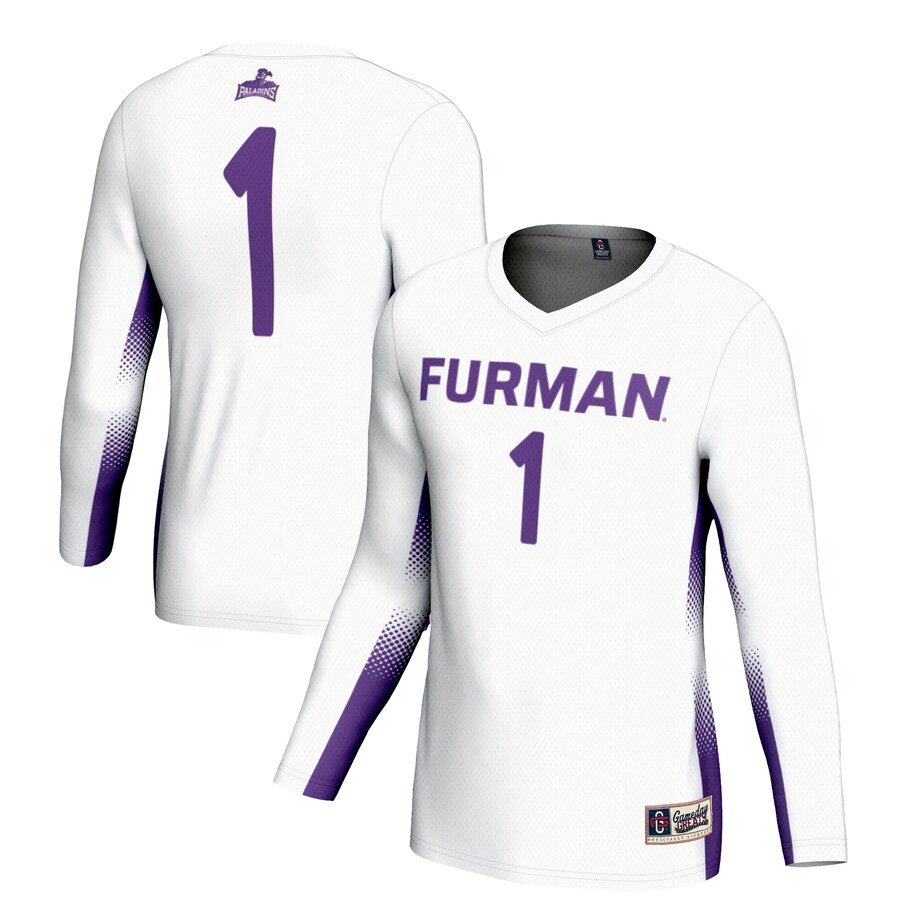 Unisex GameDay Greats #1 White Furman Paladins Lightweight Volleyball Jersey - Jersey