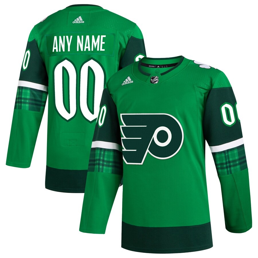 Men's Philadelphia Flyers  adidas Kelly Green St. Patrick's Day Authentic Custom Jersey - Jersey