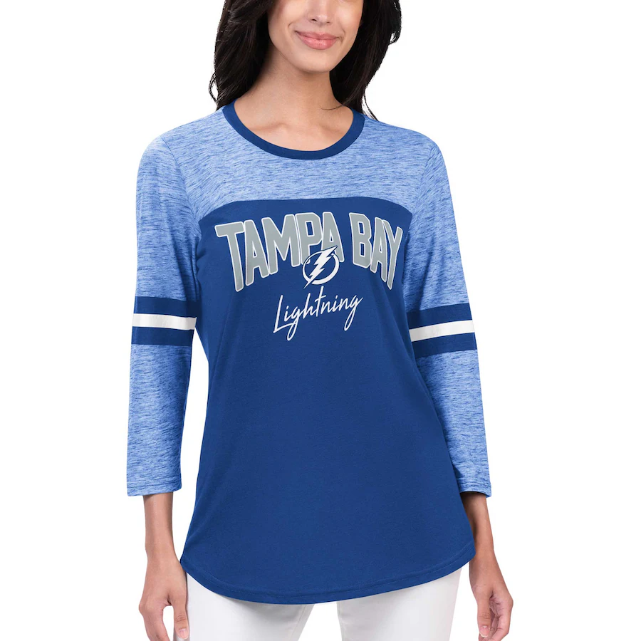 Women's Tampa Bay Lightning G-III 4Her by Carl Banks Blue Play The Game 3/4-Sleeve T-Shirt - Jersey