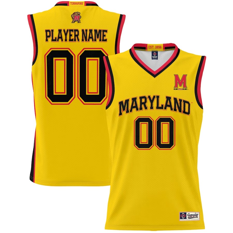 Maryland Terrapins GameDay Greats Youth NIL Pick-A-Player Lightweight Basketball Jersey - Gold - Jersey