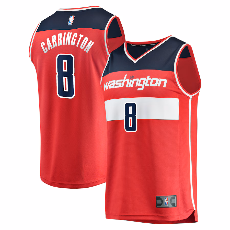 Men's Washington Wizards Carlton Carrington Fanatics Red Fast Break Replica Player Jersey - Icon Edition - Jersey