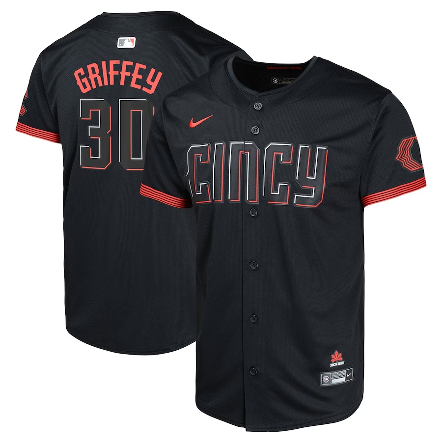 Youth Cincinnati Reds Ken Griffey Jr. Nike Black City Connect Limited Player Jersey - Jersey
