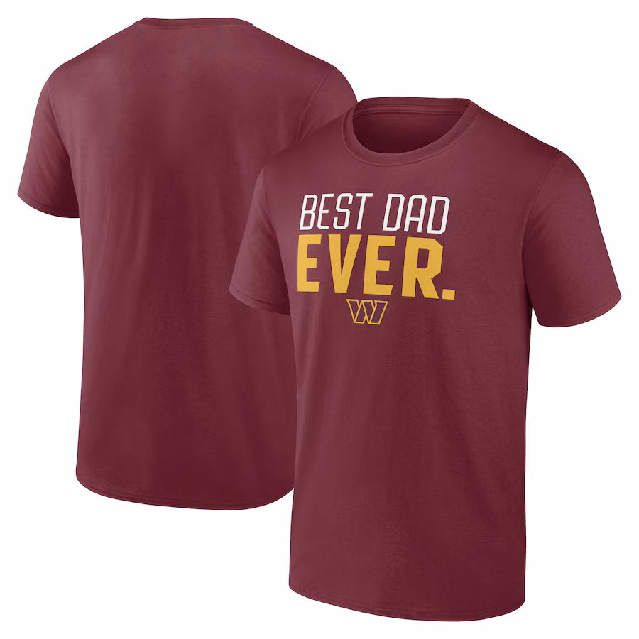 Men's Washington Commanders Burgundy Best Dad Ever Team T-Shirt - Jersey