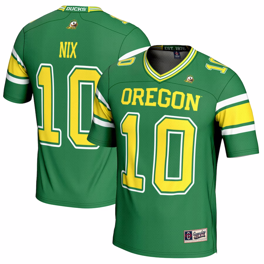 Bo Nix Oregon Ducks GameDay Greats NIL Player Football Jersey - Green - Jersey