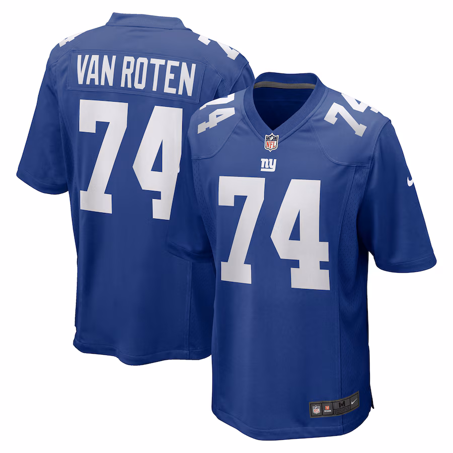 Men's New York Giants Greg Van Roten Nike Royal Team Game Jersey - Jersey