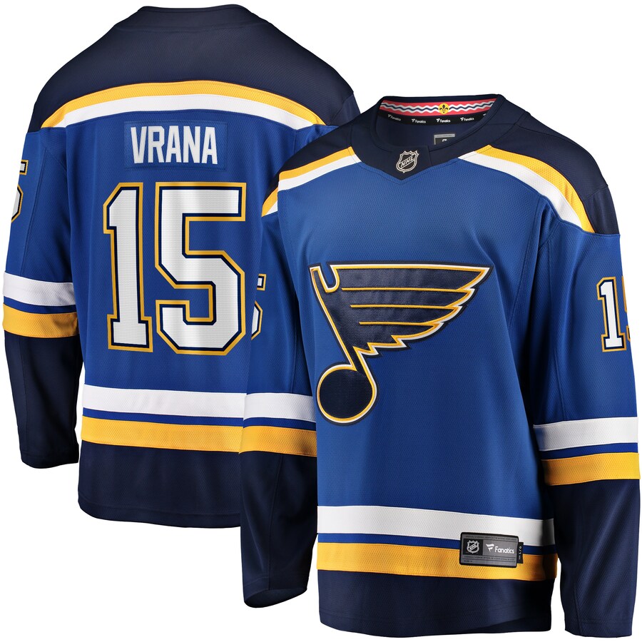 Men's St. Louis Blues Jakub Vrana Fanatics Branded Blue Home Breakaway Jersey - Jersey