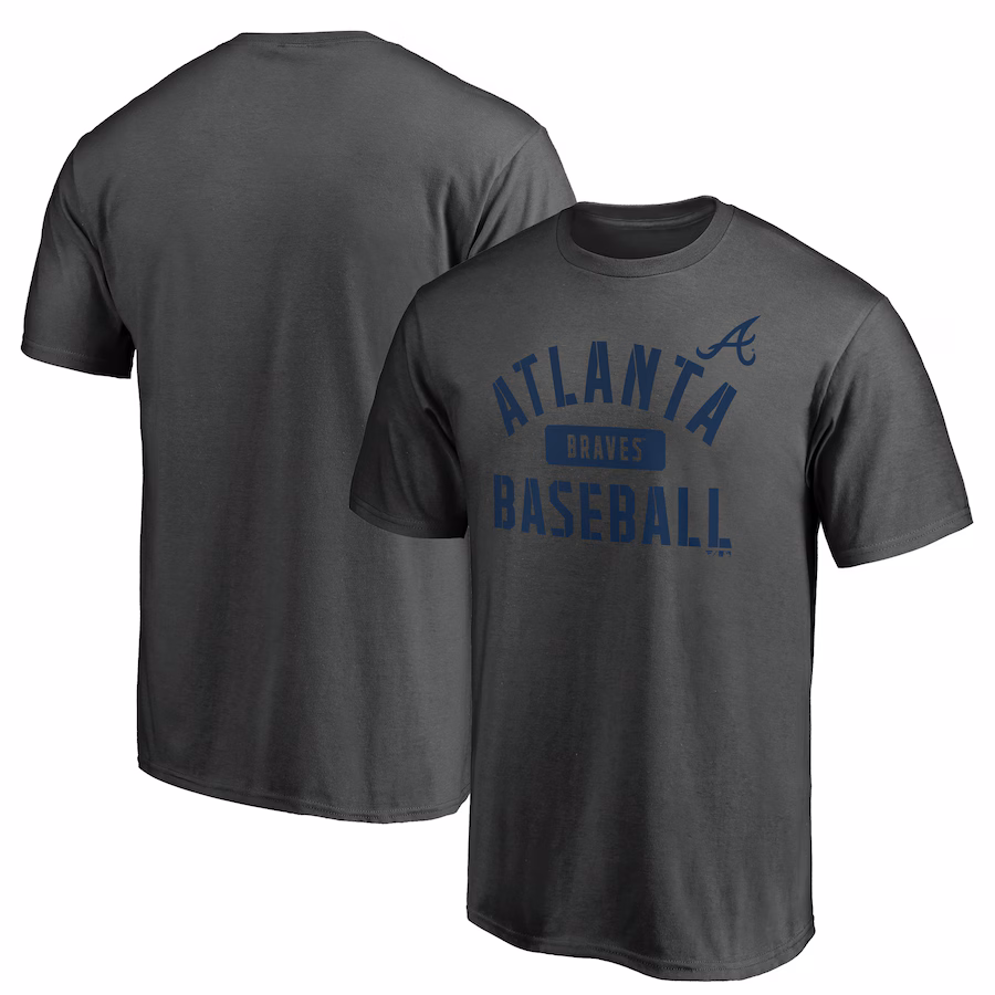 Men's Atlanta Braves Charcoal Team Primary Pill T-Shirt - Jersey
