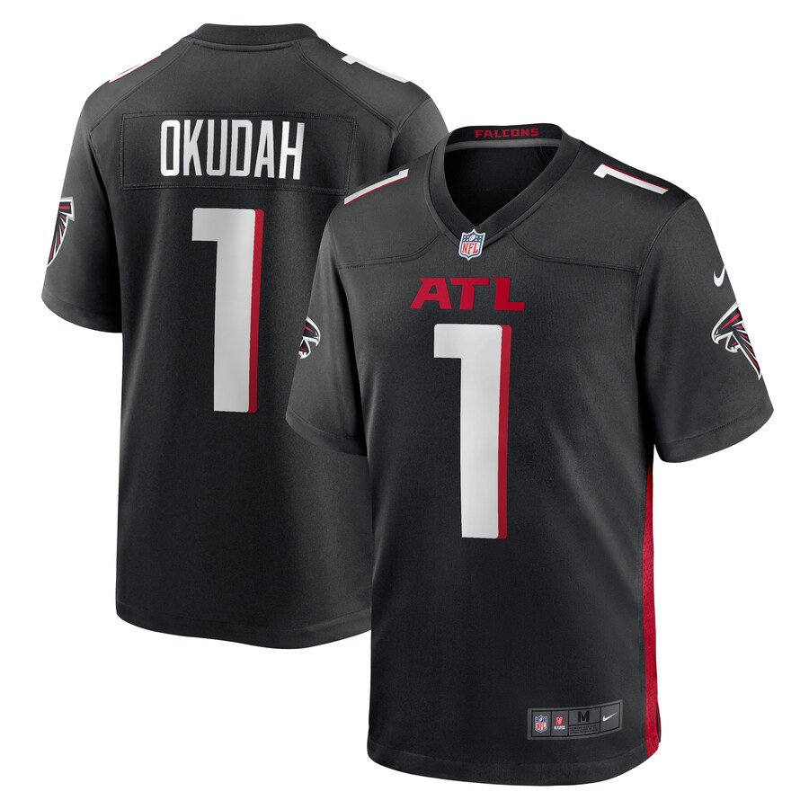 Men's Atlanta Falcons Jeff Okudah Nike Black Game Player Jersey - Jersey