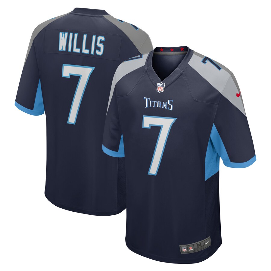 Men's Tennessee Titans Malik Willis Nike Navy Player Game Jersey - Jersey