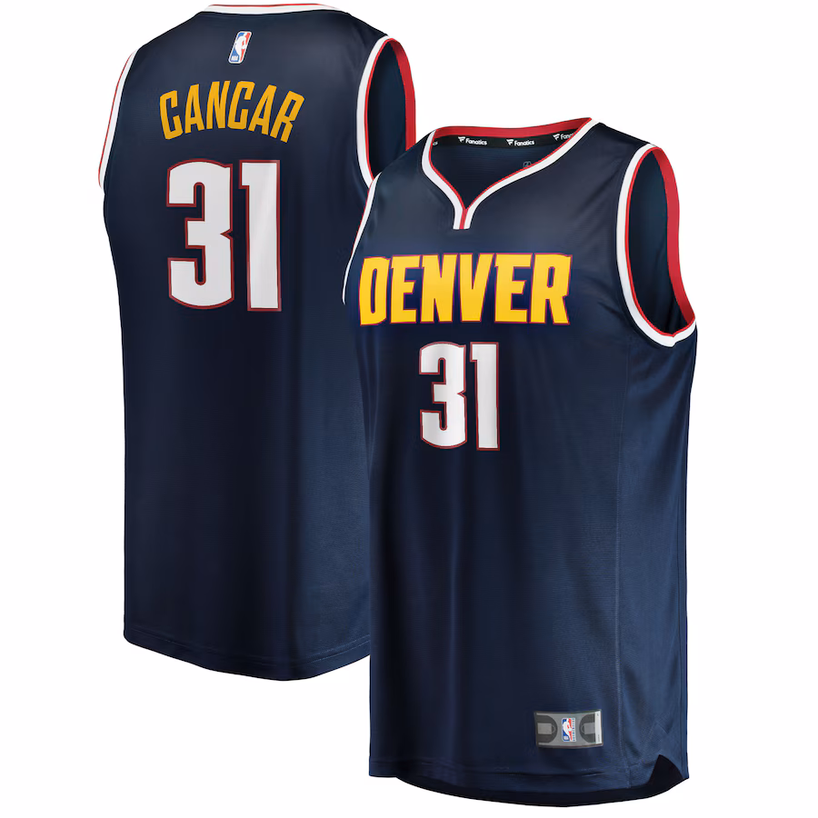 Men's Denver Nuggets Vlatko Cancar Fanatics Navy 2021/22 Fast Break Replica Jersey - Icon Edition - Jersey